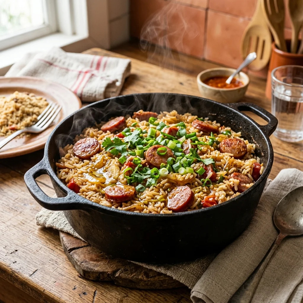 Arroz com Linguiça na Panela: Almoço EconÎmico