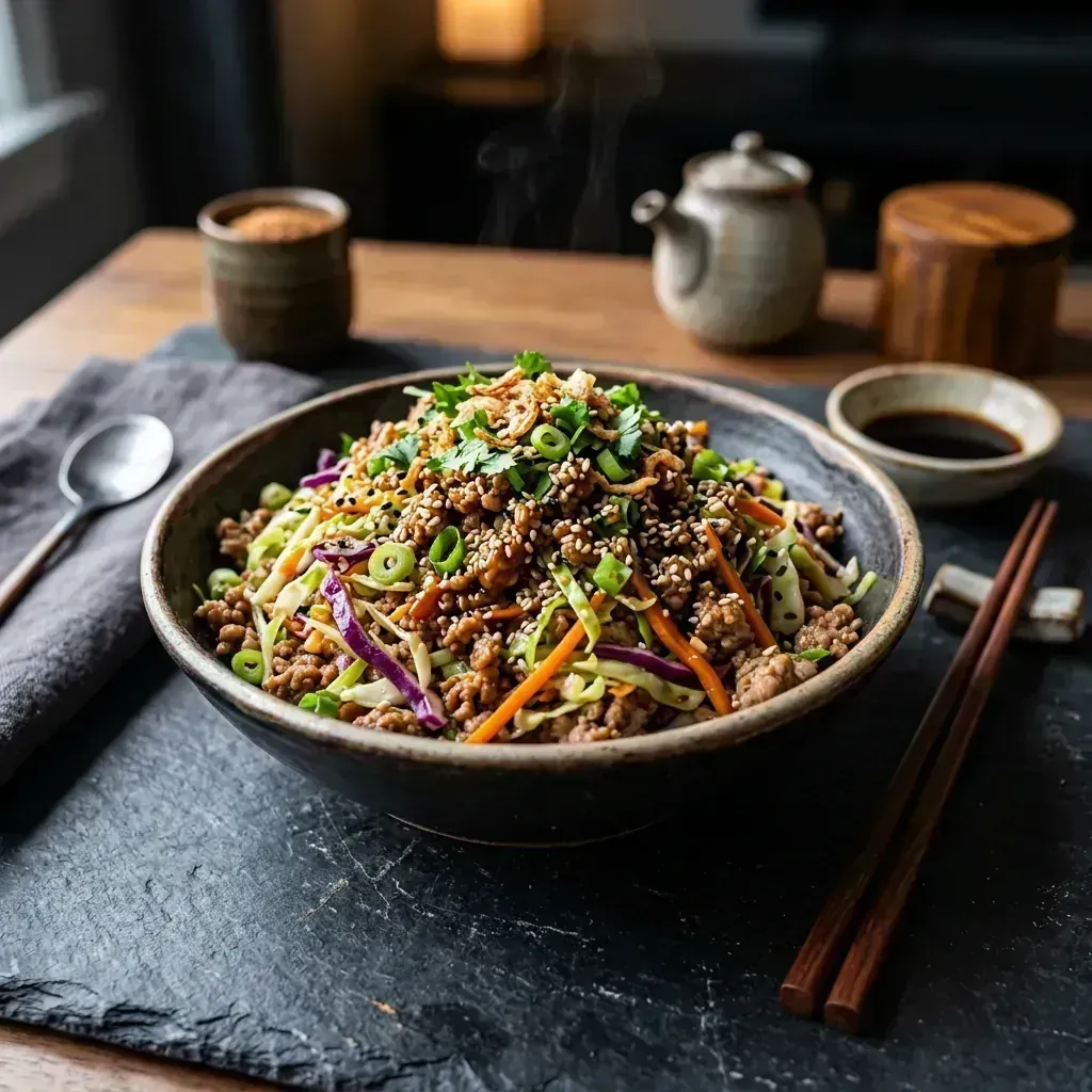 Rolinho Primavera na Tigela: O Jantar Asiático Low Carb em 10 Minutos
