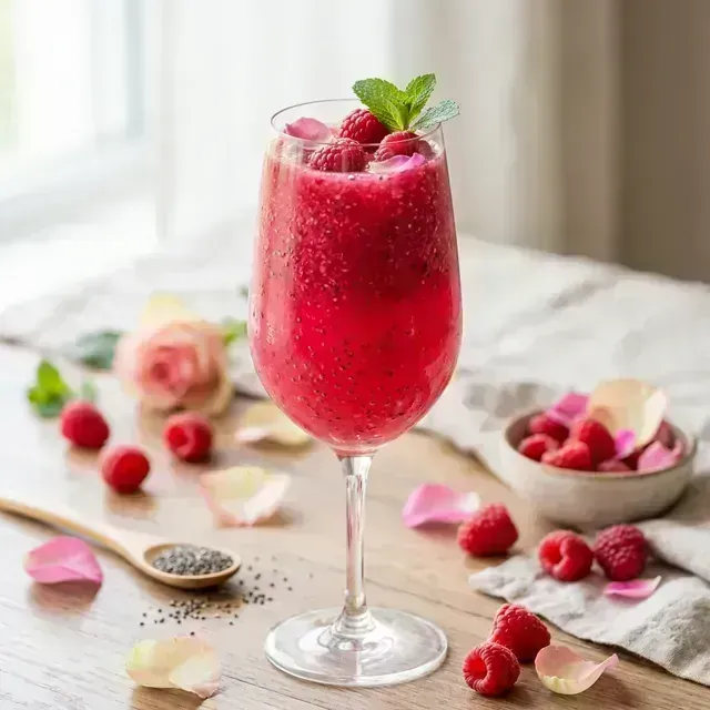 Rosa Intenso: Framboesa, Ăgua de Rosas e Chia