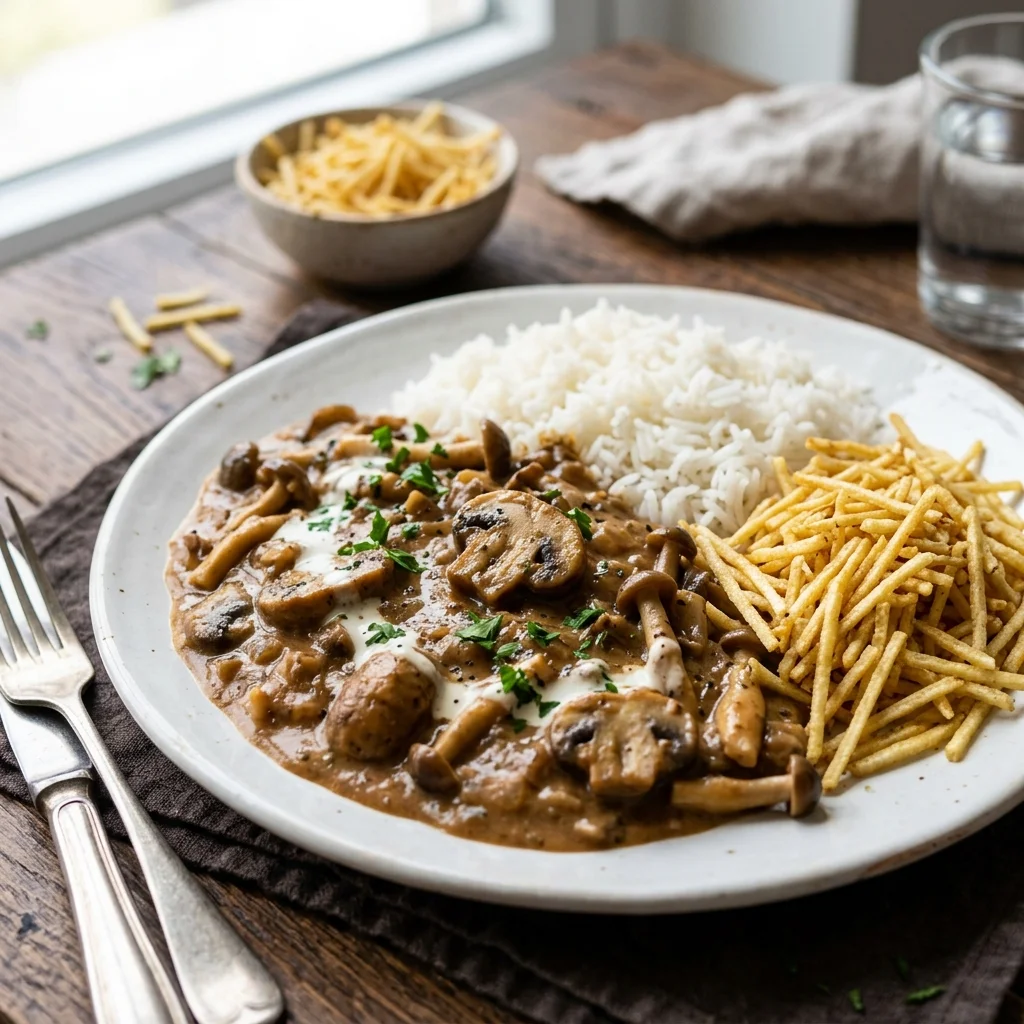 Strogonoff de Cogumelos Vegano: A Cremosidade que Vai Te Surpreender